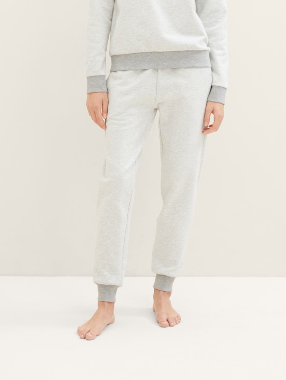 Loungewear Sweat-Hose in Melange Optik von Women, weiß-mittel-melange