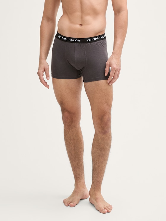 Mittellange Boxershorts im 3er-Pack von Men, grün-dunkel-melange