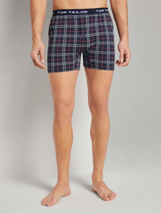 Jersey Karo Boxershorts - Männer - blue-dark-allover Jersey Karo Boxershorts - Männer - blue-dark-allover - 1 - TOM TAILOR