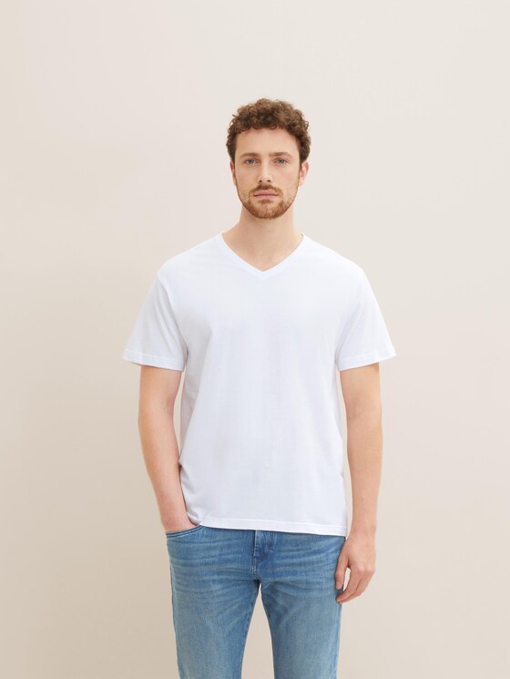 Basic T-Shirts im Doppelpack - Männer - white-light-solid Basic T-Shirts im Doppelpack - Männer - white-light-solid - 1 - TOM TAILOR