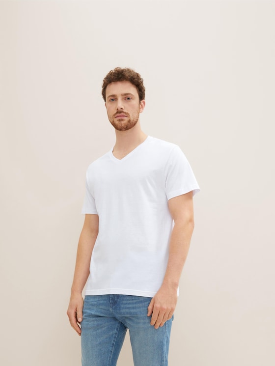 Basic T-Shirts im Doppelpack - Männer - white-light-solid Basic T-Shirts im Doppelpack - Männer - white-light-solid - 5 - TOM TAILOR