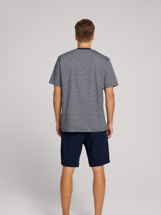 shorty 2-button placket - Men - blue-dark-horizontal stripe shorty 2-button placket - Men - blue-dark-horizontal stripe - 2 - TOM TAILOR