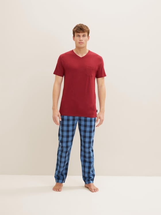 Pyjama T-Shirt - Männer - red-medium-solid Pyjama T-Shirt - Männer - red-medium-solid - 1 - TOM TAILOR