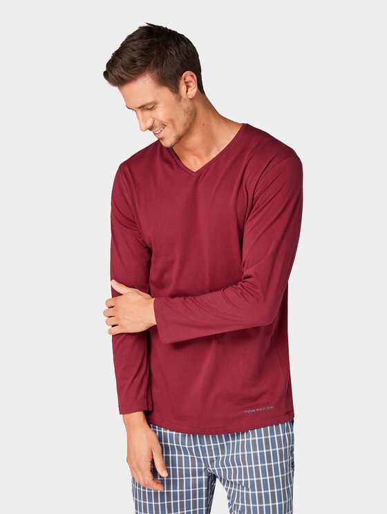 Long sleeve pyjama top - Men - red-dark-solid Long sleeve pyjama top - Men - red-dark-solid - 1 - TOM TAILOR