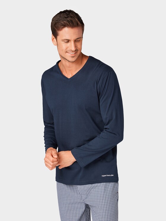 Pyjama Langarmshirt - Männer - blue-dark-solid Pyjama Langarmshirt - Männer - blue-dark-solid - 1 - TOM TAILOR