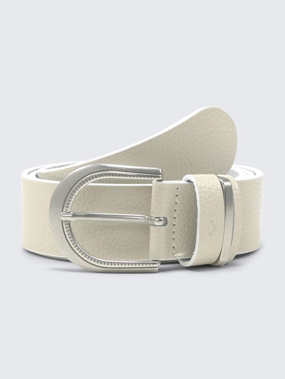 TTSANDRA Ledergürtel mit abgerundeter Dornschließe von Women, ecru uni