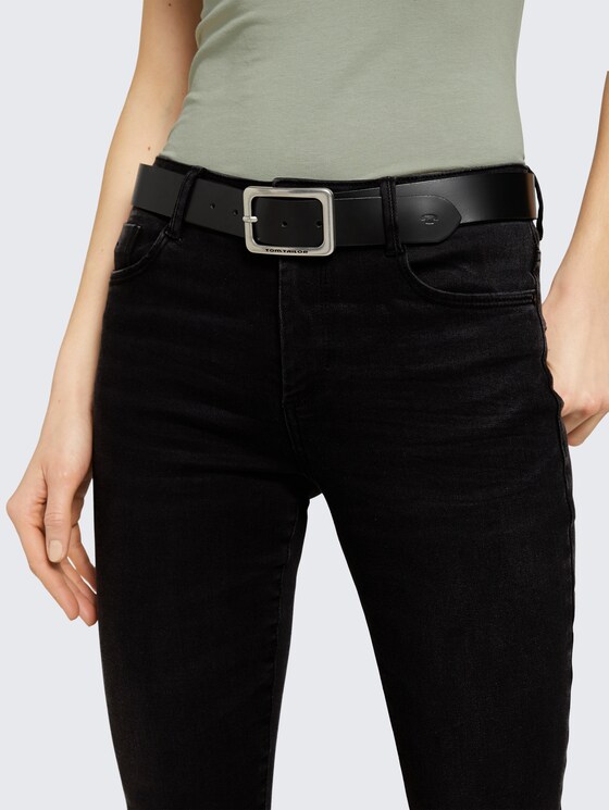 Klassischer Ledergürtel von Women, black uni