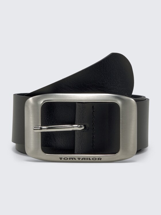 TTAMY Ledergürtel mit eckiger Dornschließe von Women, black uni