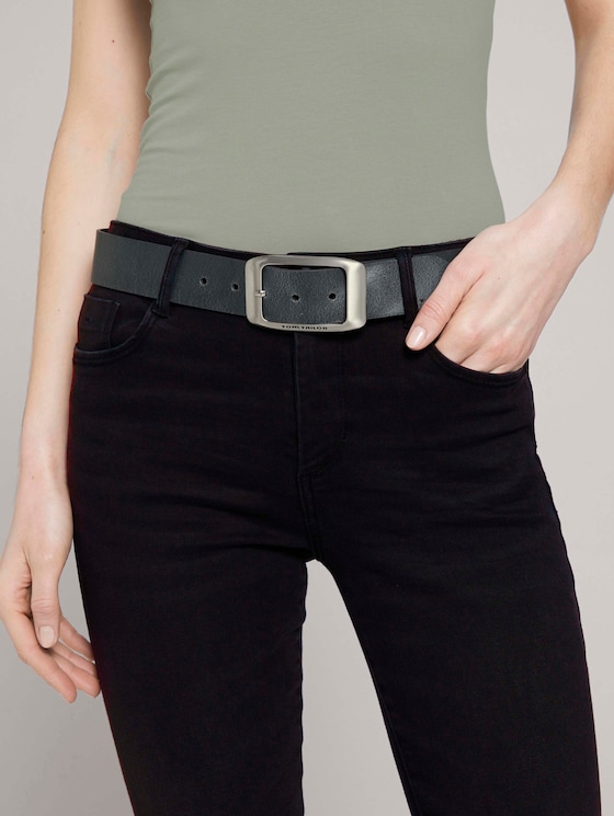 Klassischer Ledergürtel - Frauen - grey uni Klassischer Ledergürtel - Frauen - grey uni - 5 - TOM TAILOR