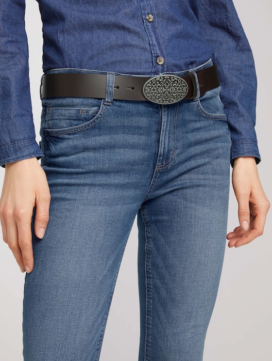 TTTAYLOR Ledergürtel mit Koppelschließe von Women, brown uni