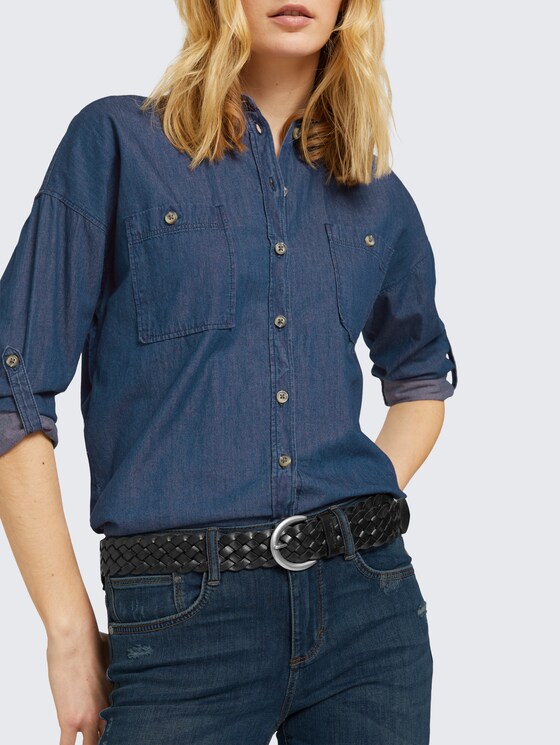 Flechtgürtel im Used-Look von Women, black uni