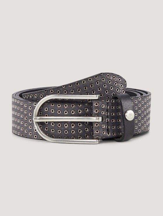 Metallic leather belt - Women - black uni Metallic leather belt - Women - black uni - 7 - TOM TAILOR