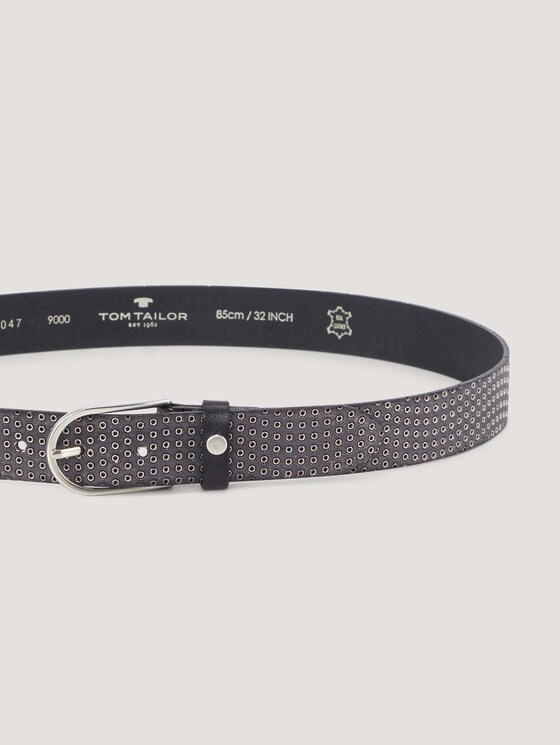 Metallic leather belt - Women - black uni Metallic leather belt - Women - black uni - 9 - TOM TAILOR