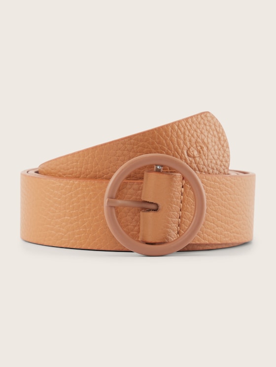 Ledergürtel mit runder Schnalle von Women, apricot soft peach orange