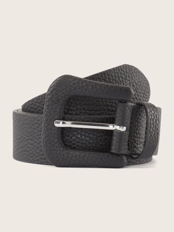 Leren riem met enkele gesp door Women, black uni