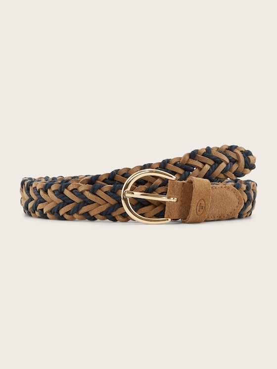 Gevlochten riem door Women, Beige/navy