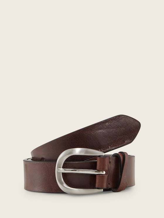 TTNANCY leather belt with rounded pin buckle by Women, brown uni