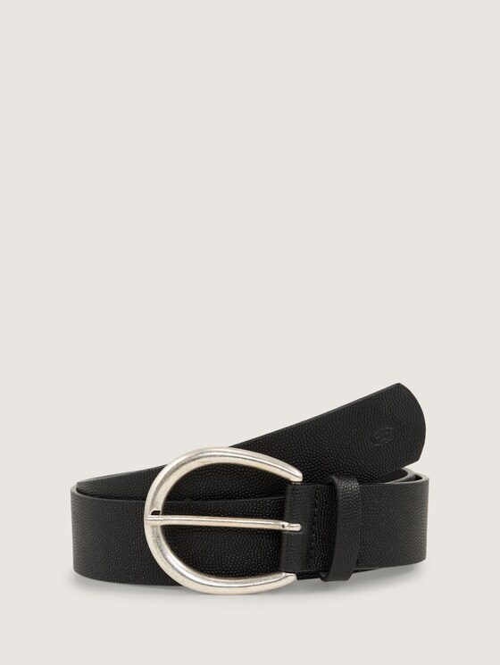 TTIVY Ledergürtel mit abgerundeter Dornschließe von Women, black uni