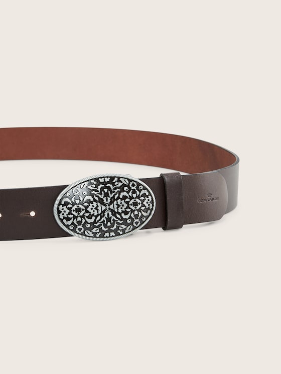 Leather belt with a decorated clasp by Tom Tailor