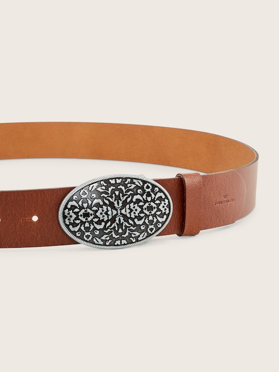 TTTAYLOR Plus Size - Ledergürtel mit Koppelschließe von Women, light brown uni