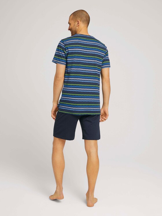 Gestreiftes Pyjama-Set mit Shorts - Männer - blue-dark-allover Gestreiftes Pyjama-Set mit Shorts - Männer - blue-dark-allover - 2 - TOM TAILOR