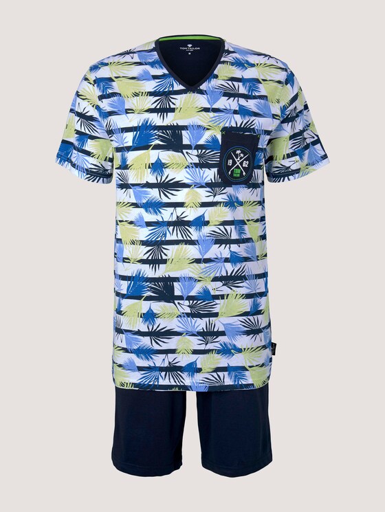 Palmen Pyjama-Set mit V-Ausschnitt - Männer - white-light-allover Palmen Pyjama-Set mit V-Ausschnitt - Männer - white-light-allover - 7 - TOM TAILOR