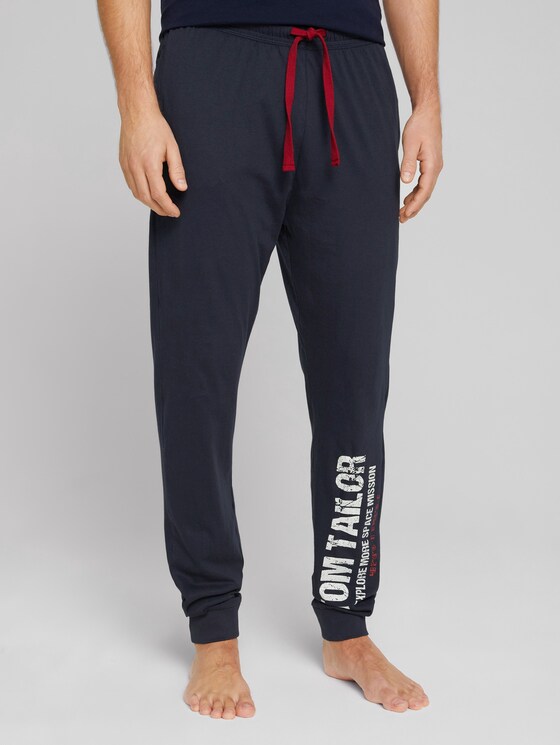 Pyjama Hose mit Textprint - Männer - blue-dark-solid Pyjama Hose mit Textprint - Männer - blue-dark-solid - 1 - TOM TAILOR