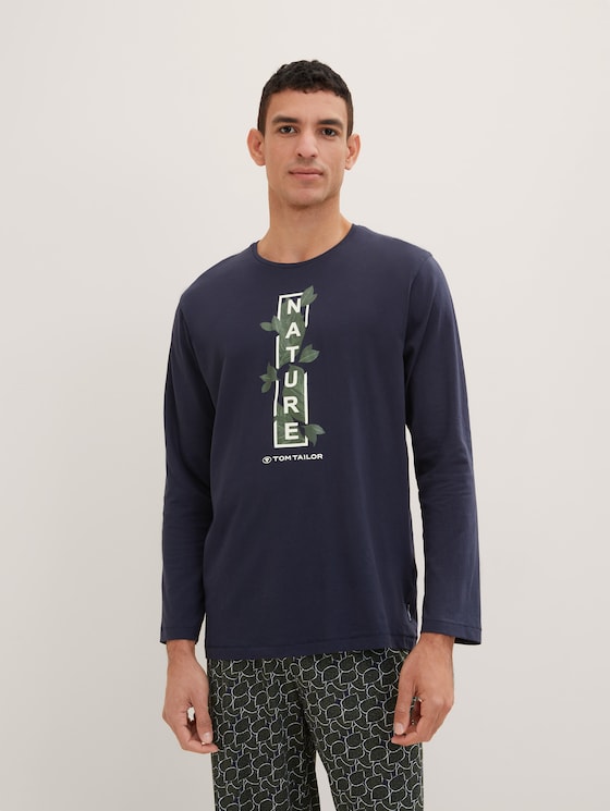 Pyjama met print door Men, green allover