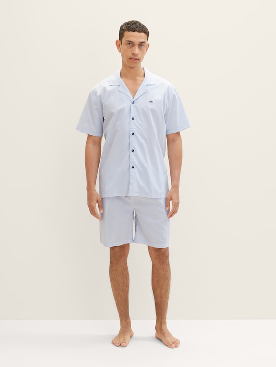 Gestreepte korte pyjama door Men, blue-light-stripe