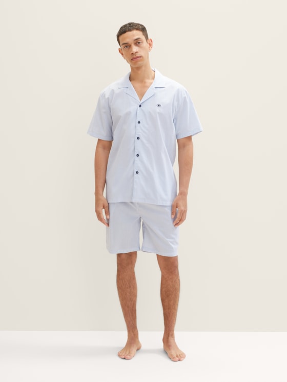 Striped short pyjamas by Men, blue-light-stripe
