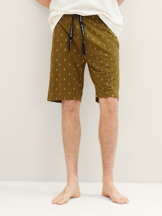 Bermuda met koord door Men, green-medium-allover