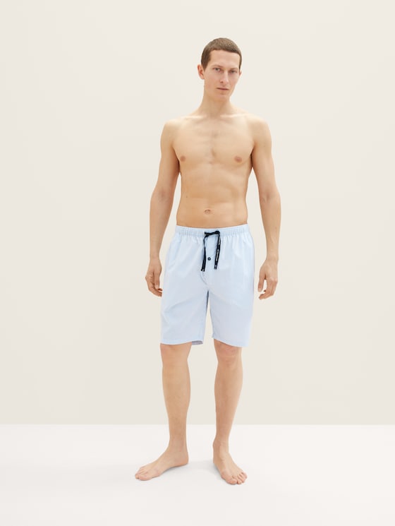 Striped Bermudas by Men, blue-light-stripe
