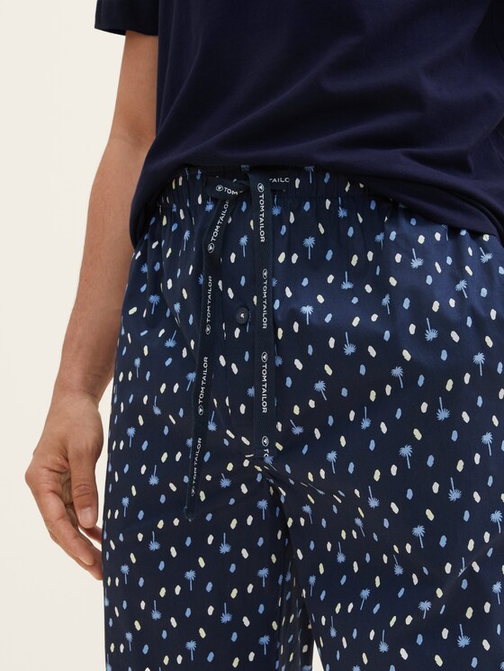Pyjamahose mit Palmenprint