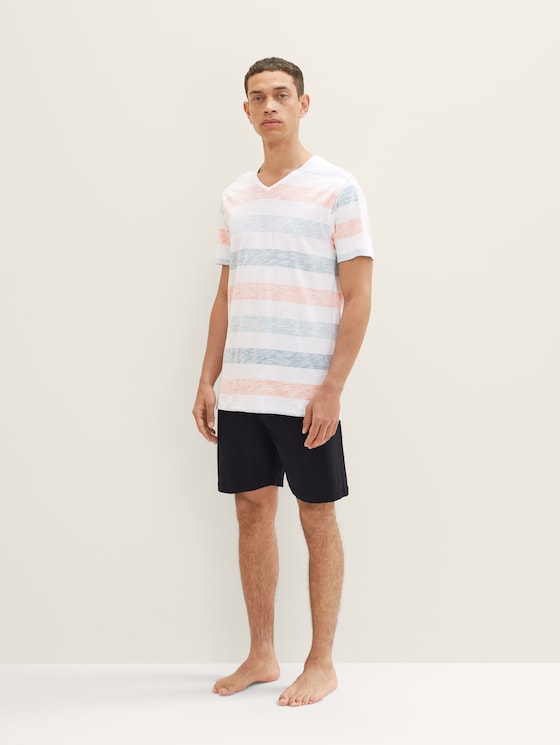 Striped short pyjamas by Men, white-medium-horizontal stripe