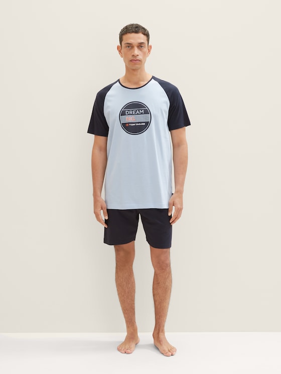 Korte pyjama met print door Men, blue-medium-solid
