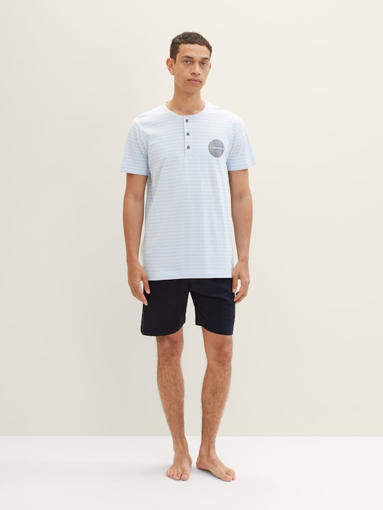 Gestreifter Kurz-Pyjama von Men, blue-light-stripe