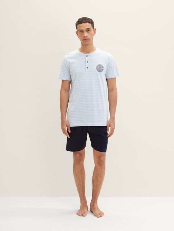 Striped short pyjamas by Men, blue-light-stripe