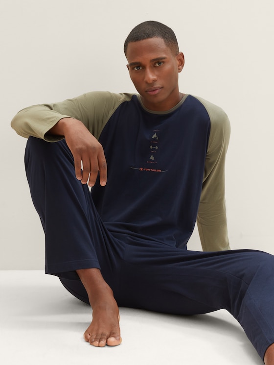 Pyjamas with a print by Men, dark blue multi