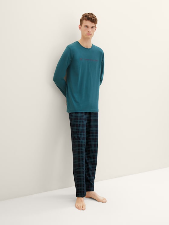 Pyjamas in a checked pattern by Men, dark green uni