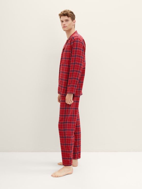 Pyjama mit Karomuster von Men, red-medium-check