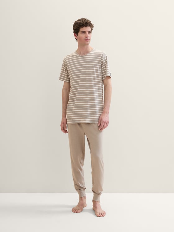 Pyjama-Hose in Melange-Optik von Men, grey-medium-melange