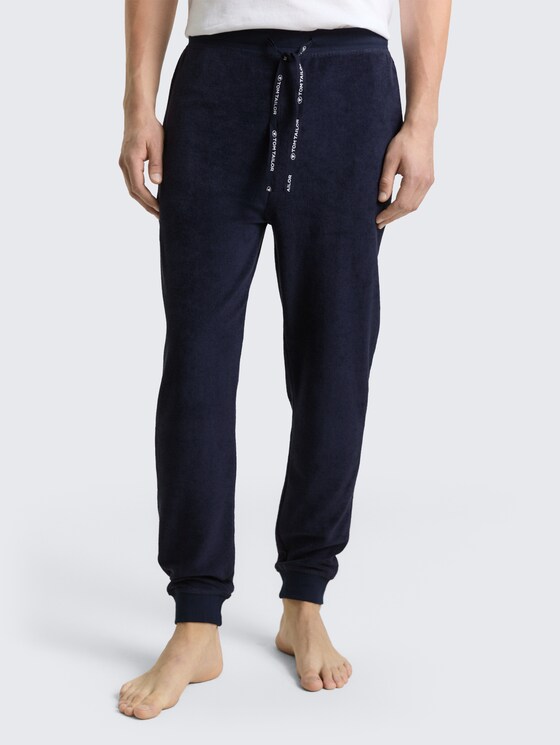 Pantalon de pyjama structuré par Men, blue-dark-solid