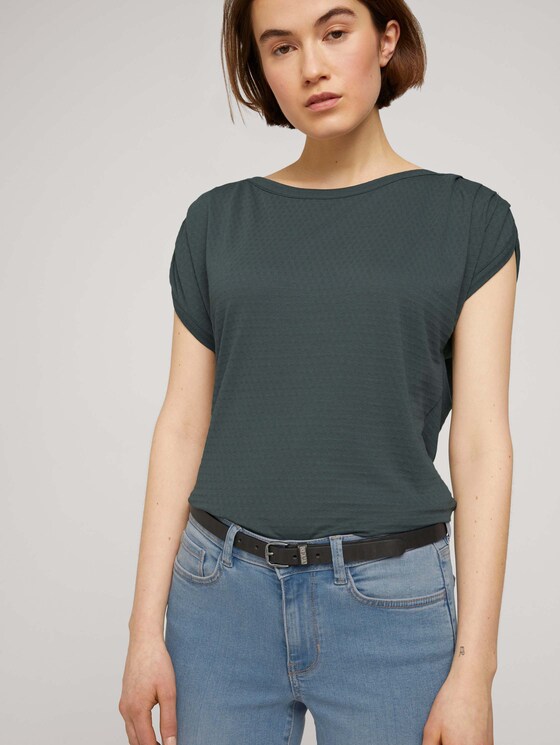 Leren riem in gebruikte look door Denim Female, black uni