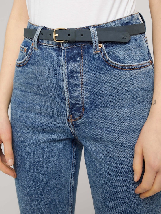 Smalle leren riem door Denim Female, white