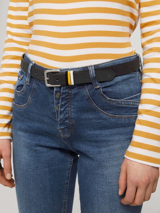 Suède riem met gekleurde lussen door Denim Female, black uni