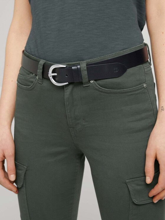 Denim riem in gebruikte look door Denim Female, black uni