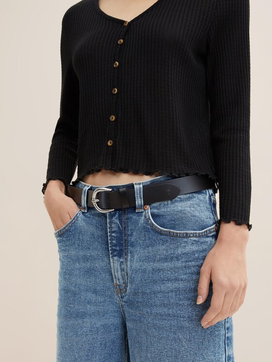 Klassischer Ledergürtel - Frauen - black uni Klassischer Ledergürtel - Frauen - black uni - 5 - TOM TAILOR Denim