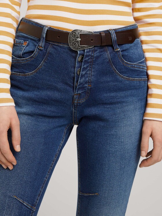 Verzierter Ledergürtel - Frauen - brown uni Verzierter Ledergürtel - Frauen - brown uni - 5 - TOM TAILOR Denim