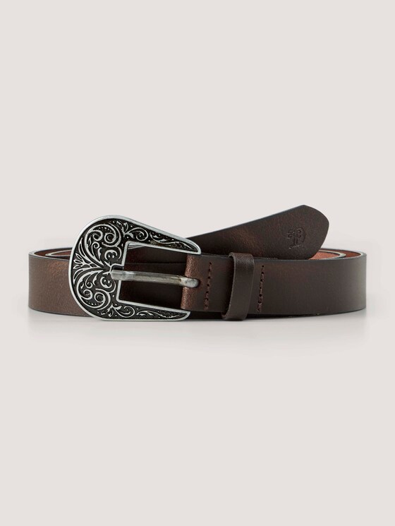 Verzierter Ledergürtel - Frauen - brown uni Verzierter Ledergürtel - Frauen - brown uni - 7 - TOM TAILOR Denim