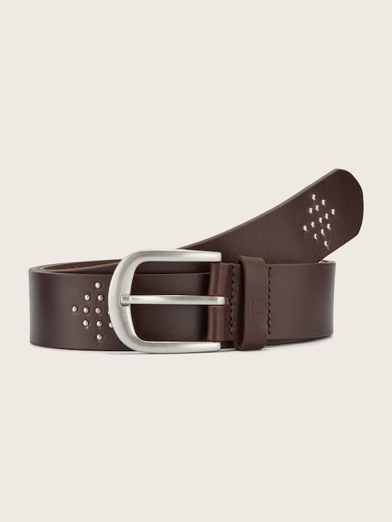 Riem met klinknagels door Denim Female, dark brown uni